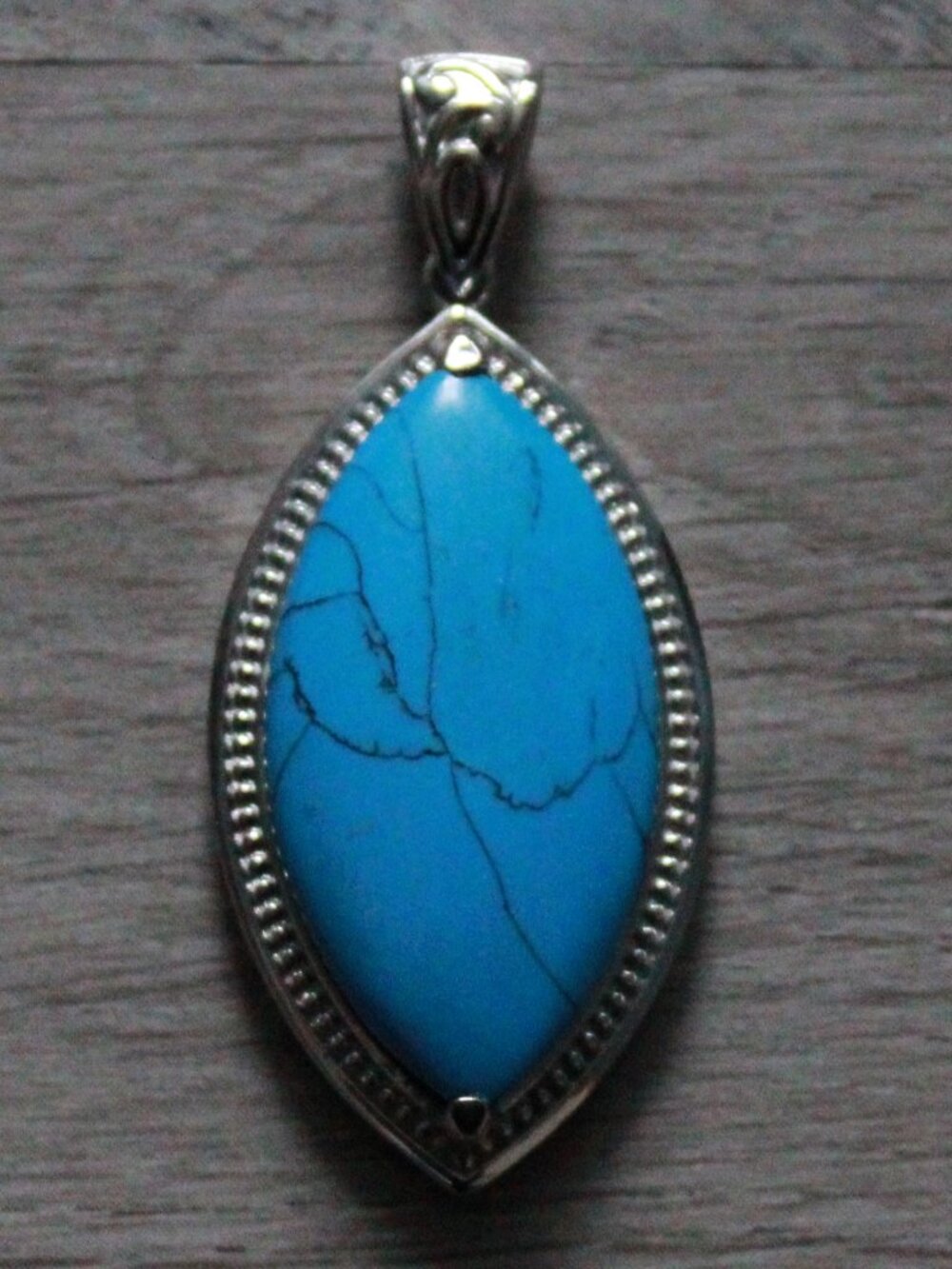 Unknown Brand Howlite & Stainless Steel Pendant